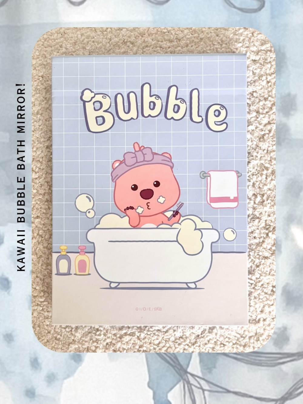 π3/$15 Miniso Kawaii Pink Bear Bubble Bath Shower Mirror